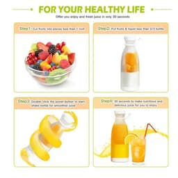 image-Portable Electric Juicer Cup Handheld 6-blade USB Rechargeable