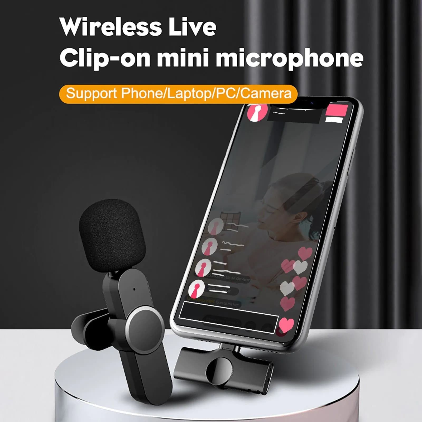 image-Wireless Lavalier Microphone Lapel Clip For Android Phone