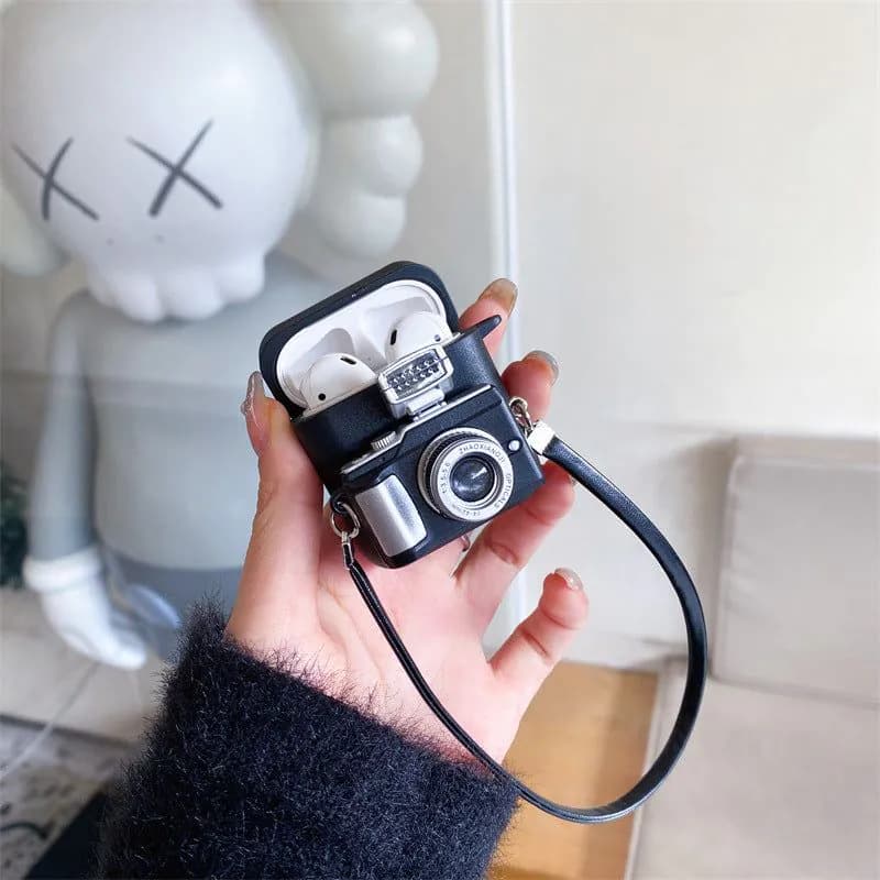 image-Protective Retro Camera Wireless Bluetooth Headset Case