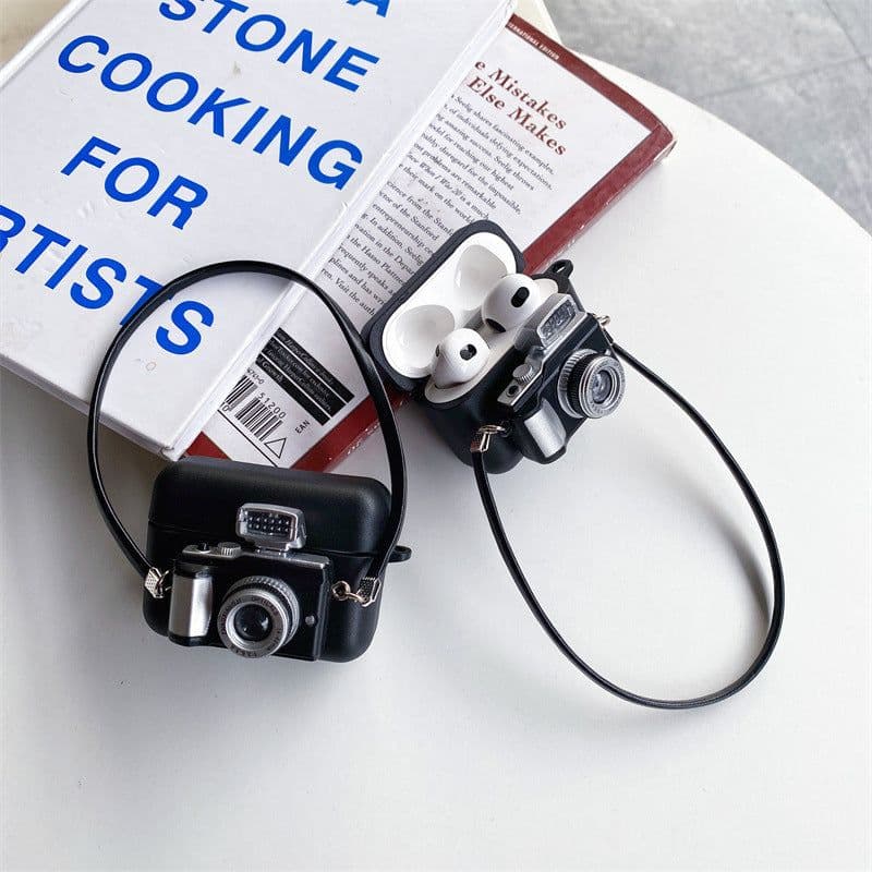 image-Protective Retro Camera Wireless Bluetooth Headset Case