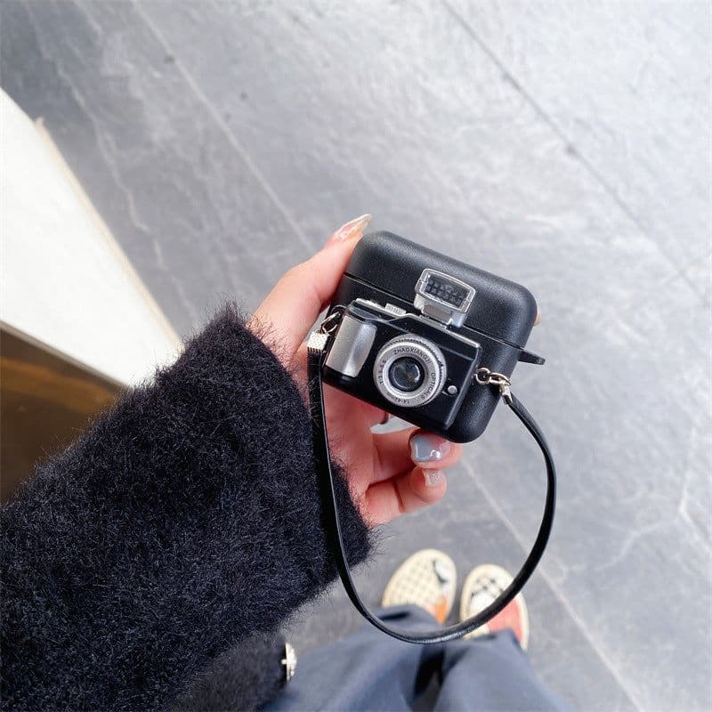 image-Protective Retro Camera Wireless Bluetooth Headset Case