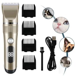 image-Professional Cat Dog Hair Clipper All Metal Rechargeable Pet Trimmer