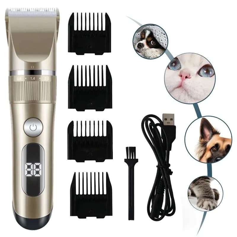 image-Professional Cat Dog Hair Clipper All Metal Rechargeable Pet Trimmer