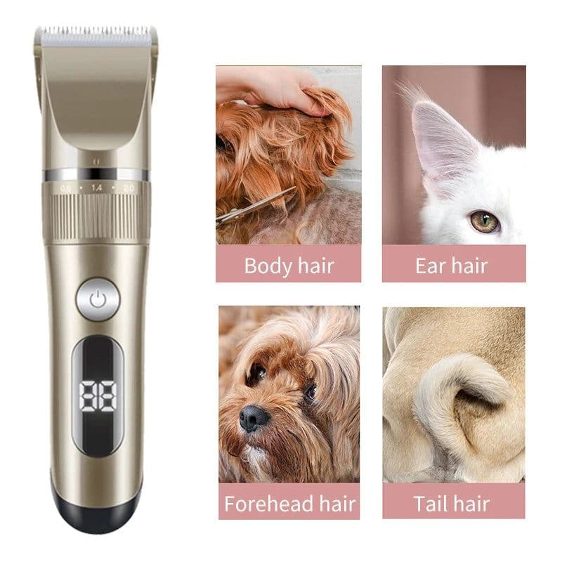 image-Professional Cat Dog Hair Clipper All Metal Rechargeable Pet Trimmer