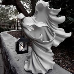 image-Faceless Ghost Sculpture Halloween Ghoul Resin Sculpture Decoration