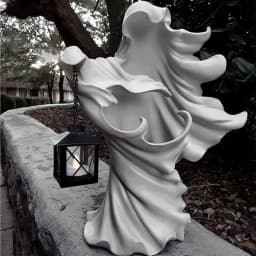 image-Faceless Ghost Sculpture Halloween Ghoul Resin Sculpture Decoration