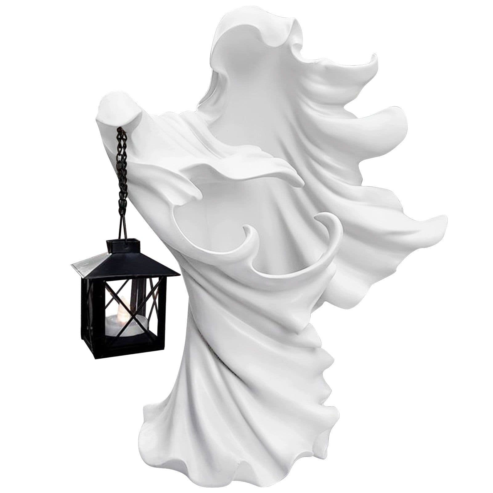 image-Faceless Ghost Sculpture Halloween Ghoul Resin Sculpture Decoration