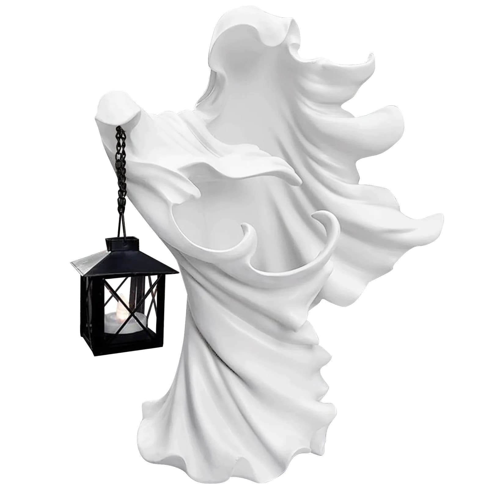 image-Faceless Ghost Sculpture Halloween Ghoul Resin Sculpture Decoration