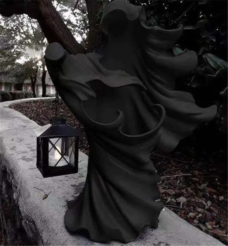 image-Faceless Ghost Sculpture Halloween Ghoul Resin Sculpture Decoration