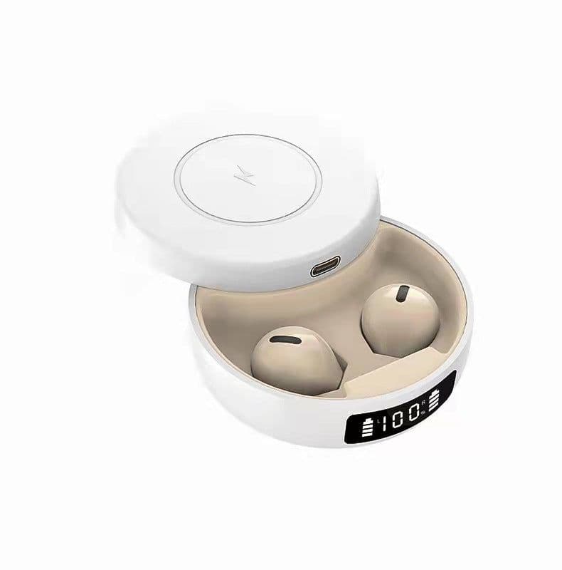 image-Mini Small Semi-In-Ear Headphones With Wireless Charging