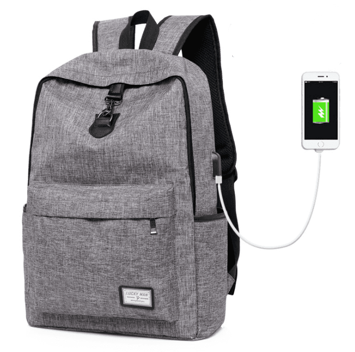 image-High Quality Grey Anti Theft Backpack