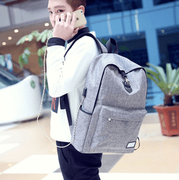 image-High Quality Grey Anti Theft Backpack