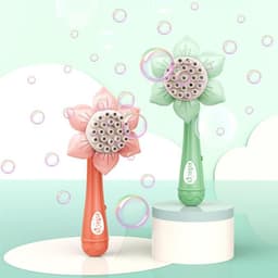 image-Portable Bubble Sunflower Shape Bubble Machine Toy