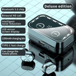 image-High Battery Wireless Bluetooth Headset Flashlight Touch