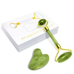 image-GuaSha Massage Roller Scraper Natural Rose Quartz Face Lifting Body