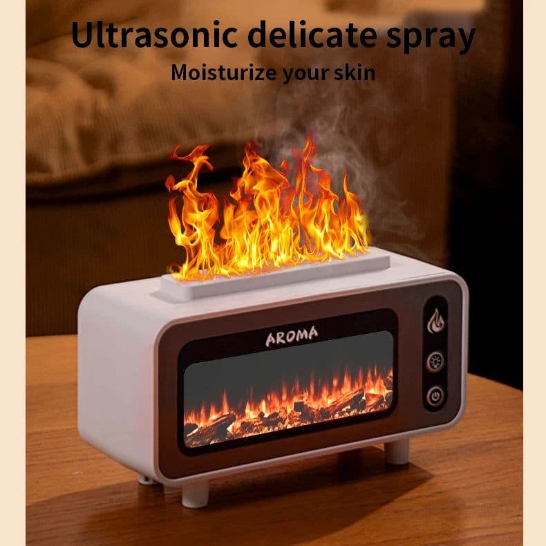 image-Fireplace Diffuser 7 Colors LED Ultrasonic Aroma Essential Oil 3D