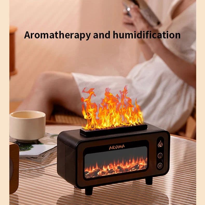 image-Fireplace Diffuser 7 Colors LED Ultrasonic Aroma Essential Oil 3D