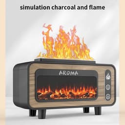 image-Fireplace Diffuser 7 Colors LED Ultrasonic Aroma Essential Oil 3D