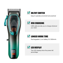 image-Hair Trimmer Professional Hair Clipper Rechargeable Haircut Machine
