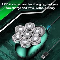 image-6 in 1 7D Floating Cutter Beard Electric Head Shaver for Bald Men USB