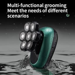 image-6 in 1 7D Floating Cutter Beard Electric Head Shaver for Bald Men USB