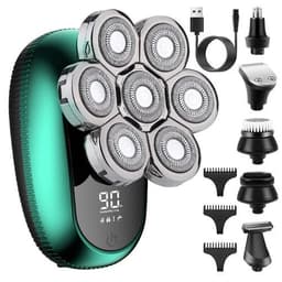 image-6 in 1 7D Floating Cutter Beard Electric Head Shaver for Bald Men USB