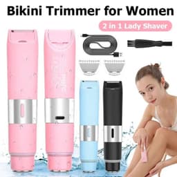 image-Electric Bikini Trimmer for Women - 2 in 1 Electric Lady Clipper Pubic