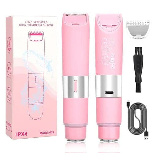 image-Electric Bikini Trimmer for Women - 2 in 1 Electric Lady Clipper Pubic