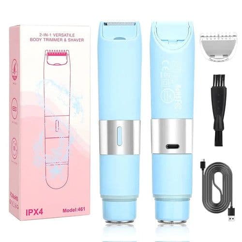 image-Electric Bikini Trimmer for Women - 2 in 1 Electric Lady Clipper Pubic