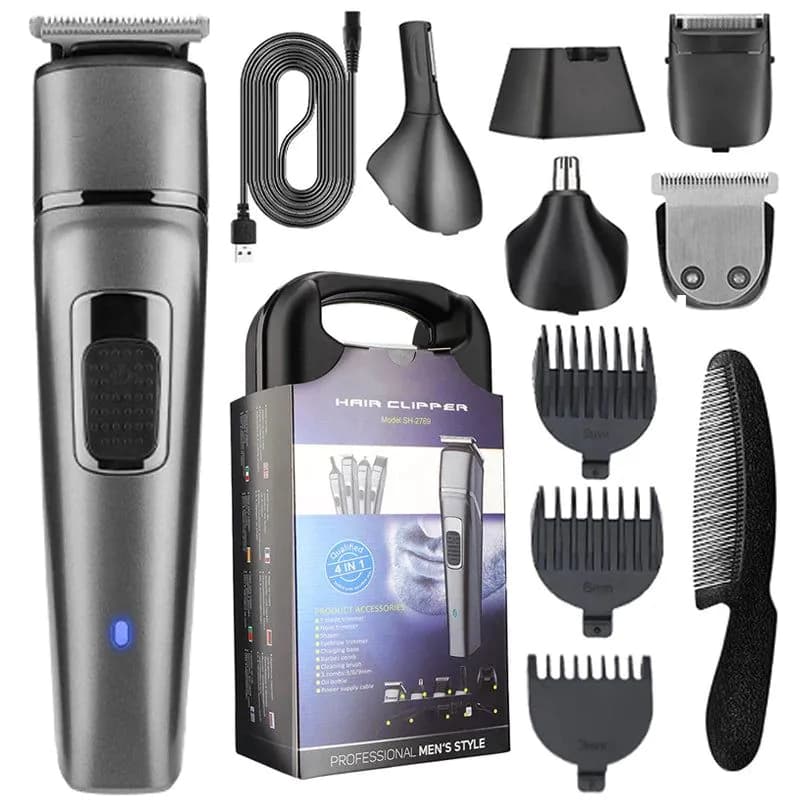 image-Four in 1 Multifunctional Men's Hair Clipper Beard Clipper Nose Hair