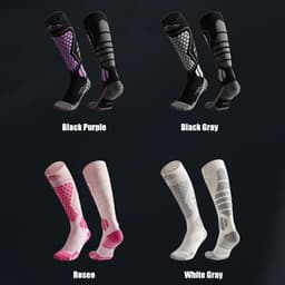 image-Wool Ski Sock for Men and Women Breathable Sports Socks Long Tube Snow