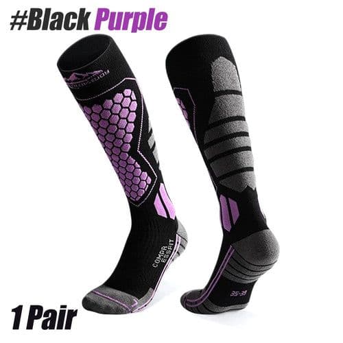 image-Wool Ski Sock for Men and Women Breathable Sports Socks Long Tube Snow