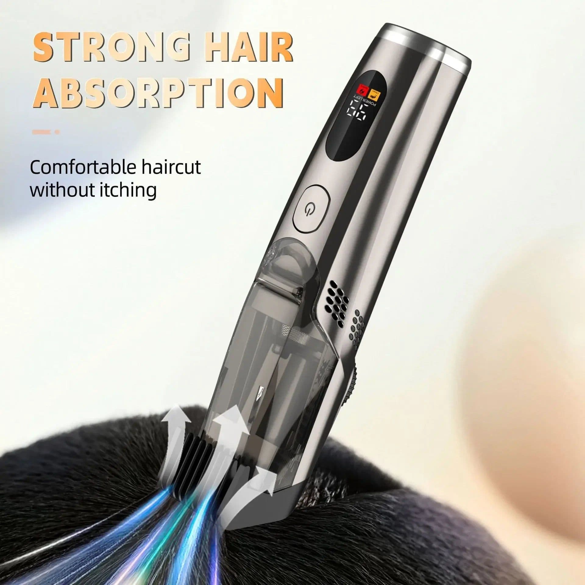 image-Vacuum Beard Trimmer for Men Adjustable Length with 2 Comb (1-20mm)