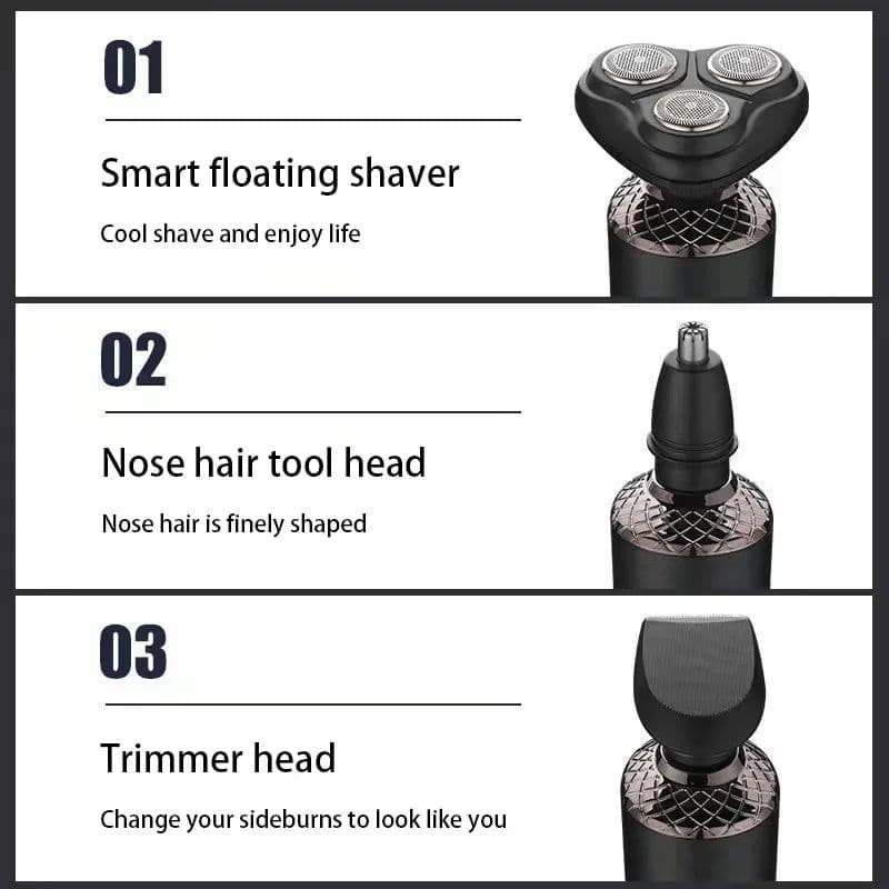 image-Electric Shaver 3 in 1 Multifunctional Portable Waterproof Men Smart
