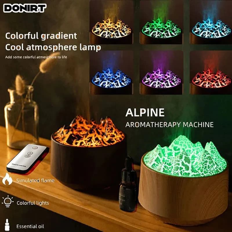image-New Volcanic Crack Aromatherapy Wood Grain Humidifier Home Office