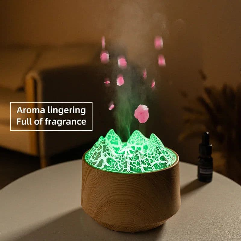 image-New Volcanic Crack Aromatherapy Wood Grain Humidifier Home Office