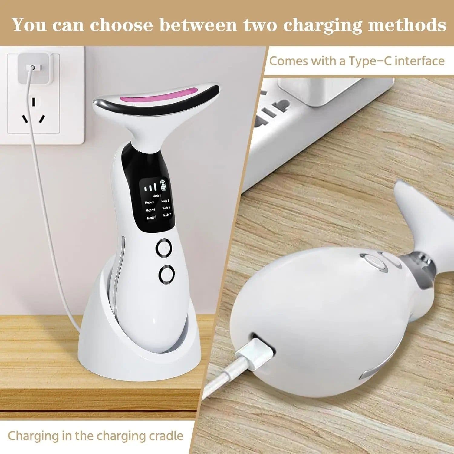 image-Neck Facial Massager Face Sculpting Tool with Rechargeable Base