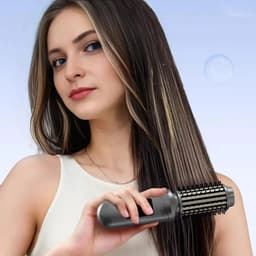 image-Cordless Hair Curling Iron Brush USB Rechargeable Travel Heated Round