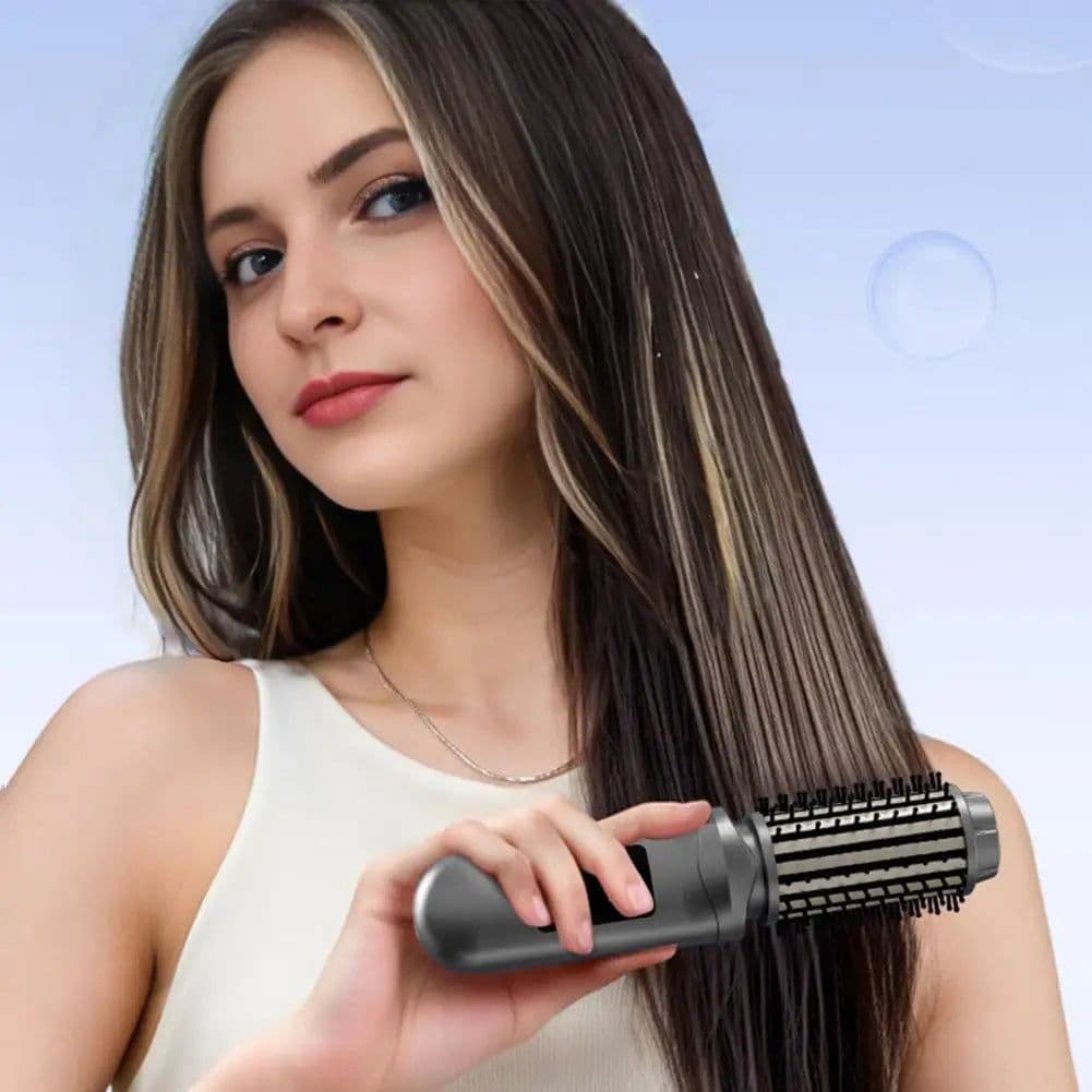 image-Cordless Hair Curling Iron Brush USB Rechargeable Travel Heated Round