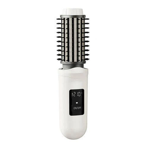 image-Cordless Hair Curling Iron Brush USB Rechargeable Travel Heated Round