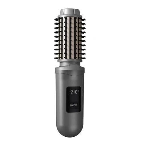 image-Cordless Hair Curling Iron Brush USB Rechargeable Travel Heated Round
