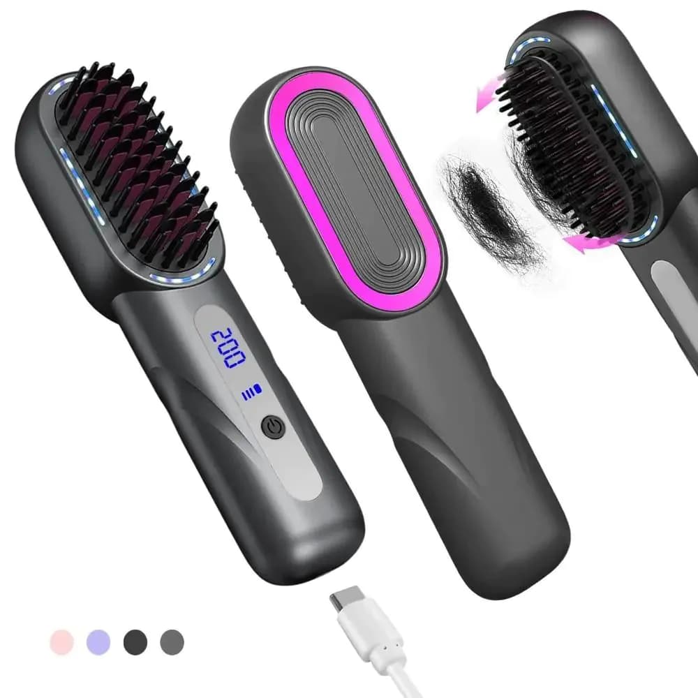 image-New Wireless Hair Straightener Shrink Design Type-C Straight Hair Comb
