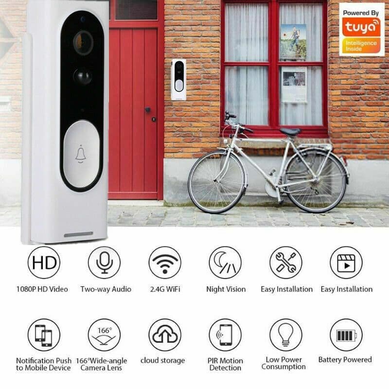 image-WiFi Ring Doorbell 1080P HD Security Camera Wireless Door Bell Camera