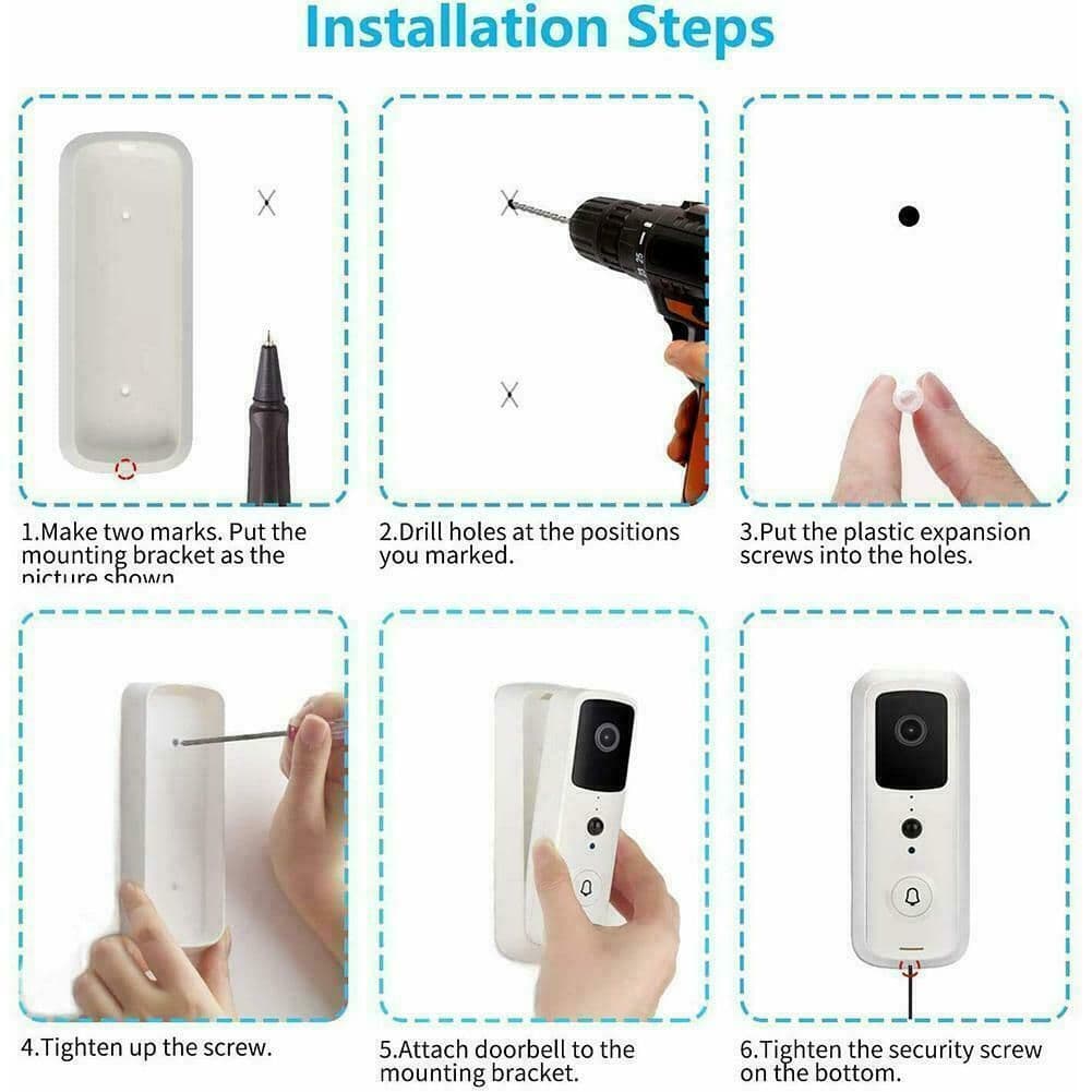 image-WiFi Ring Doorbell 1080P HD Security Camera Wireless Door Bell Camera