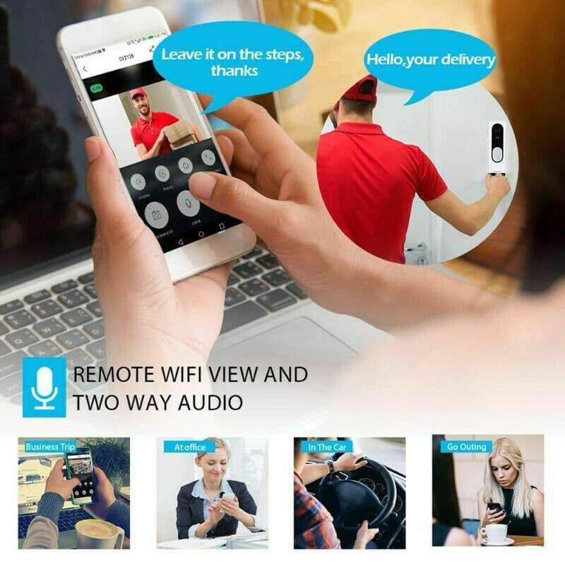 image-WiFi Ring Doorbell 1080P HD Security Camera Wireless Door Bell Camera