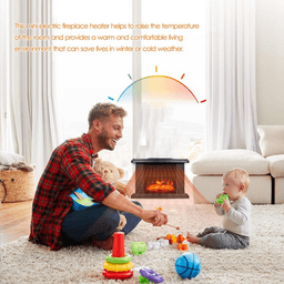 image-Electric Fireplace Heater LED Flame Effect Stove