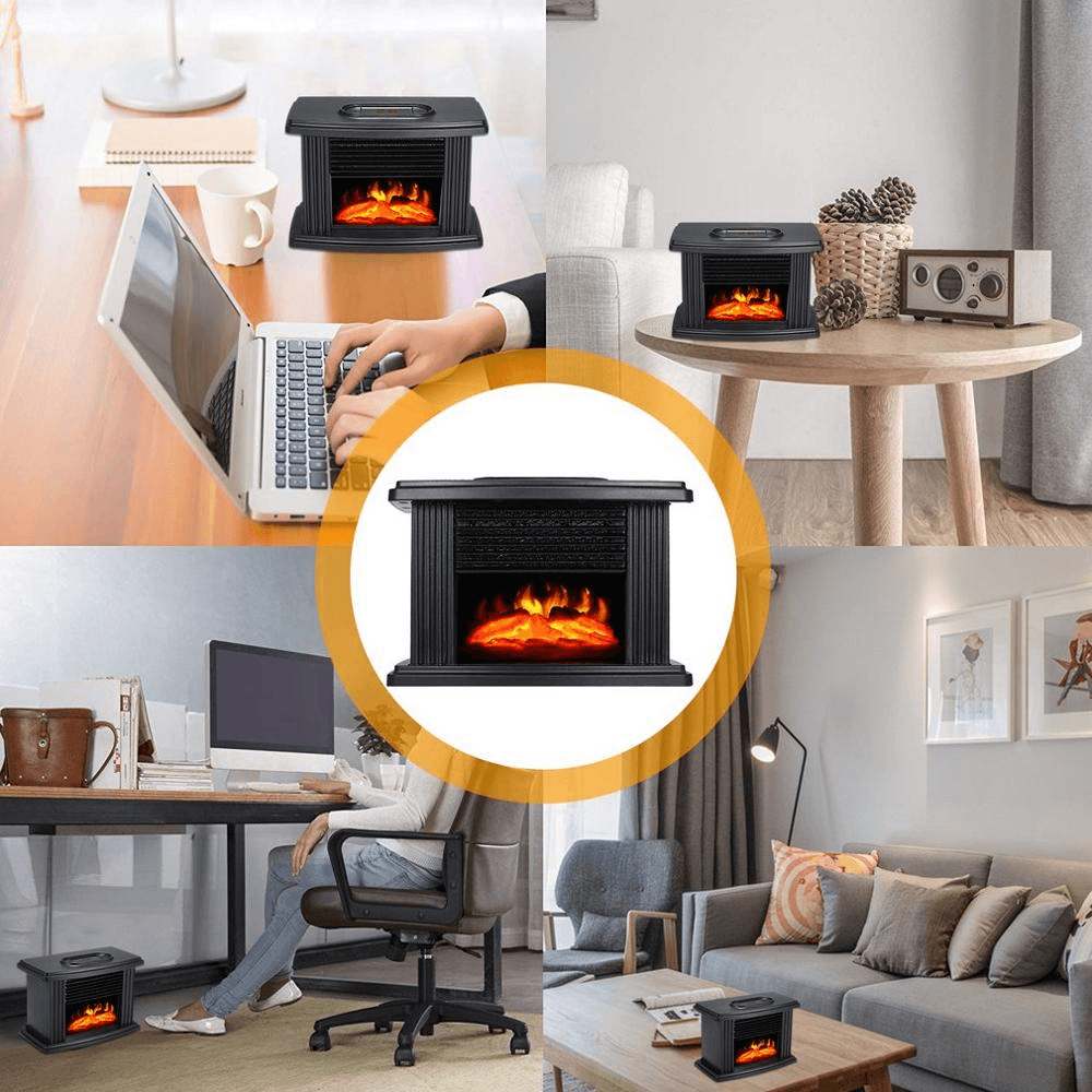 image-Electric Fireplace Heater LED Flame Effect Stove