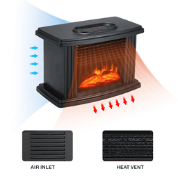 image-Electric Fireplace Heater LED Flame Effect Stove