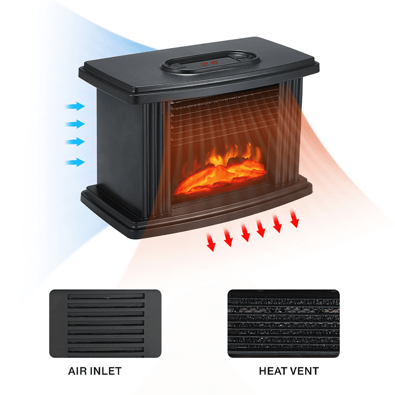 image-Electric Fireplace Heater LED Flame Effect Stove