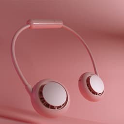 image-Mini Lazy Hanging Neck Fan USB Rechargeable Leafless